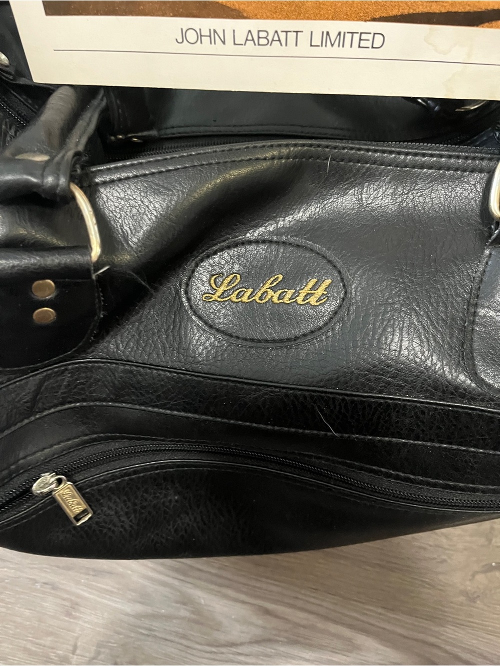 Vintage rare John Labatt duffle gym travel bag 23" + book about Labatt retro